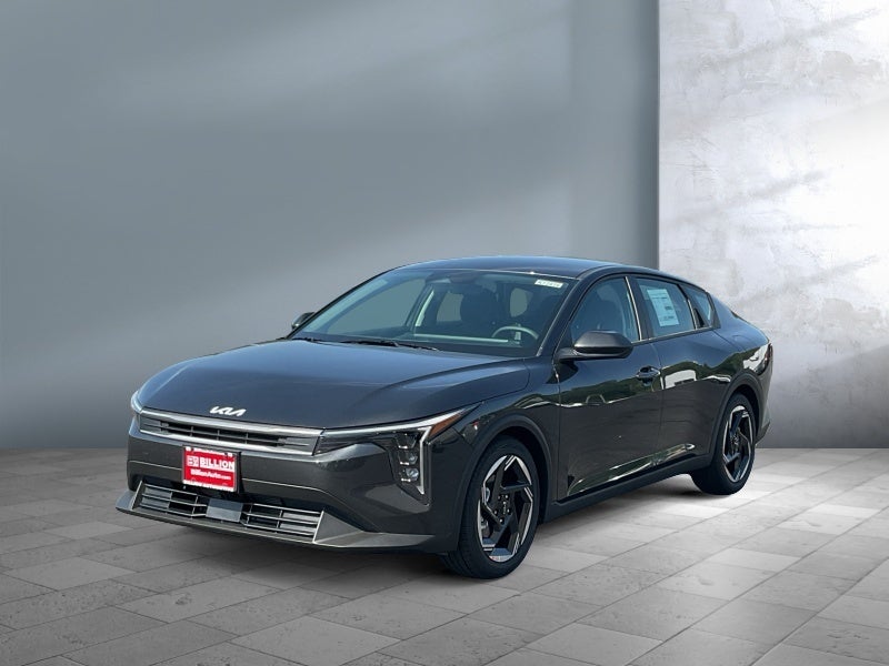 2026 Kia K4 LXS in Interstellar Gray — front three-quarter view