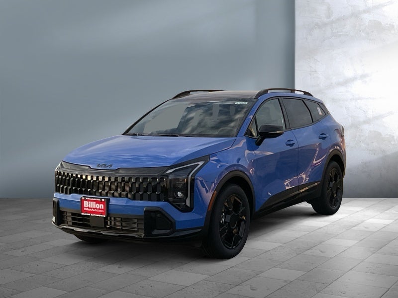 2026 Kia Sportage X-Line in Nebular Blue — front three-quarter view