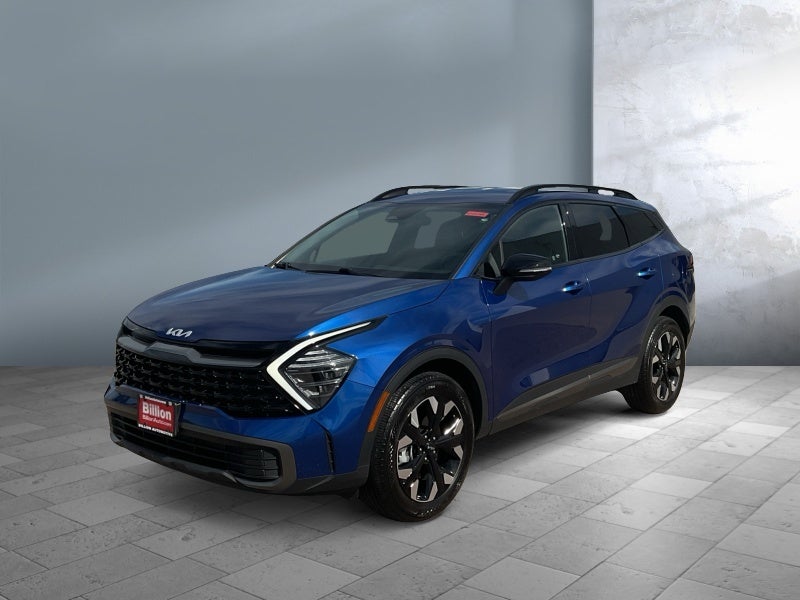 2024 Kia Sportage X-Line in Sapphire Blue — front three-quarter view