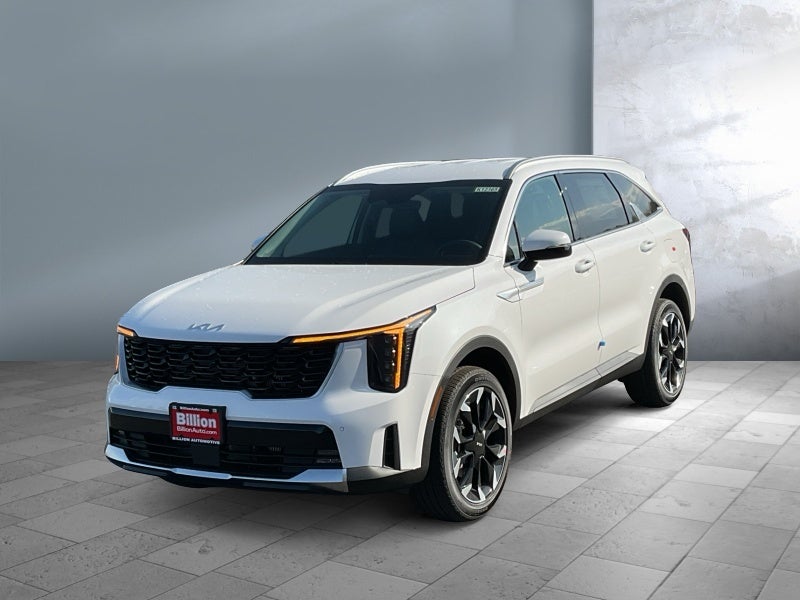 2026 Kia Sorento EX in Glacial White Pearl — front three-quarter view