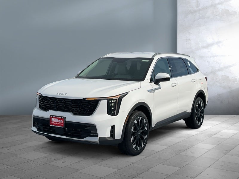 2026 Kia Sorento EX in Glacial White Pearl — front three-quarter view