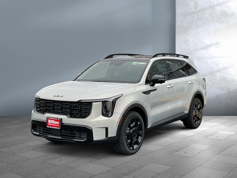 2026 Kia Sorento X-Line SX in Ivory Silver — front three-quarter view