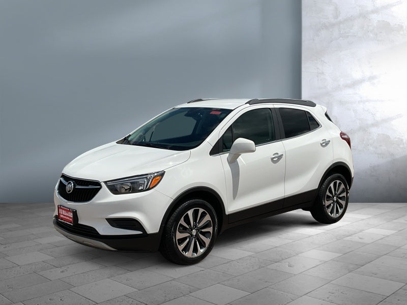 2022 Buick Encore Preferred in Summit White — front three-quarter view