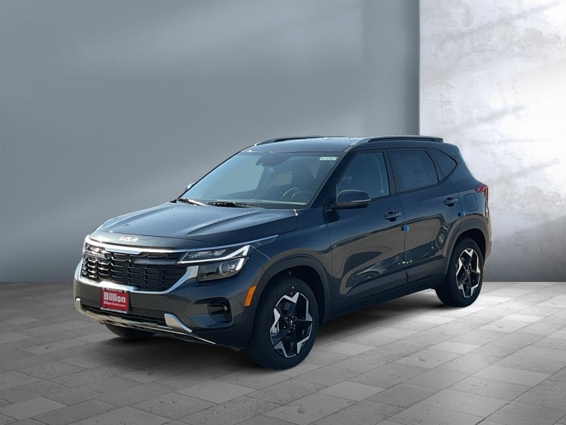 2026 Kia Seltos S in Gravity Gray — front three-quarter view