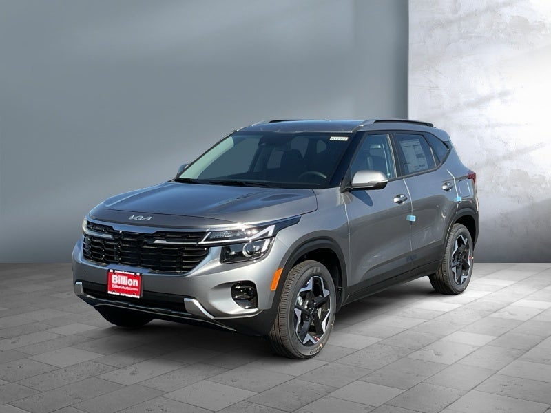 2026 Kia Seltos S in Steel Gray — front three-quarter view