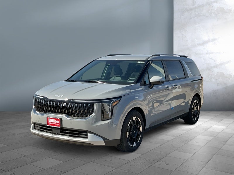 2026 Kia Carnival EX in Ceramic Silver — front three-quarter view