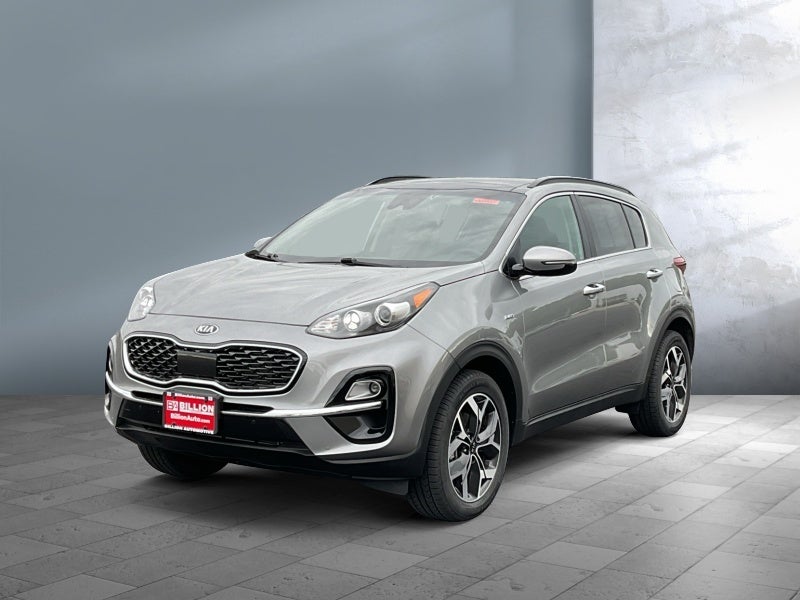 2021 Kia Sportage EX in Steel Gray — front three-quarter view